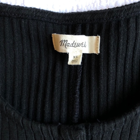 Madewell Button-Front Ribbed Mini Dress - Picture 4 of 6